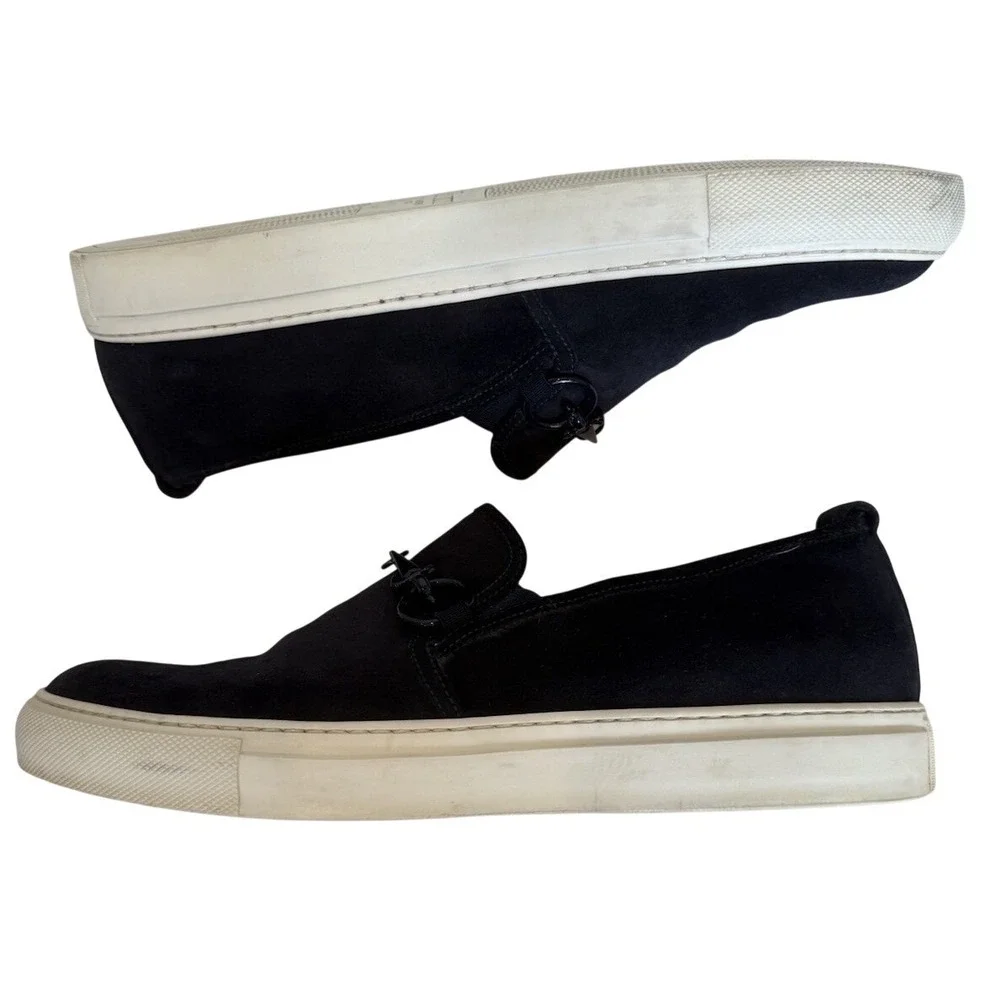 CESARE‎ PACIOTTI Black Suede Loafers Buckle Designer Shoes UK 7/ US 8